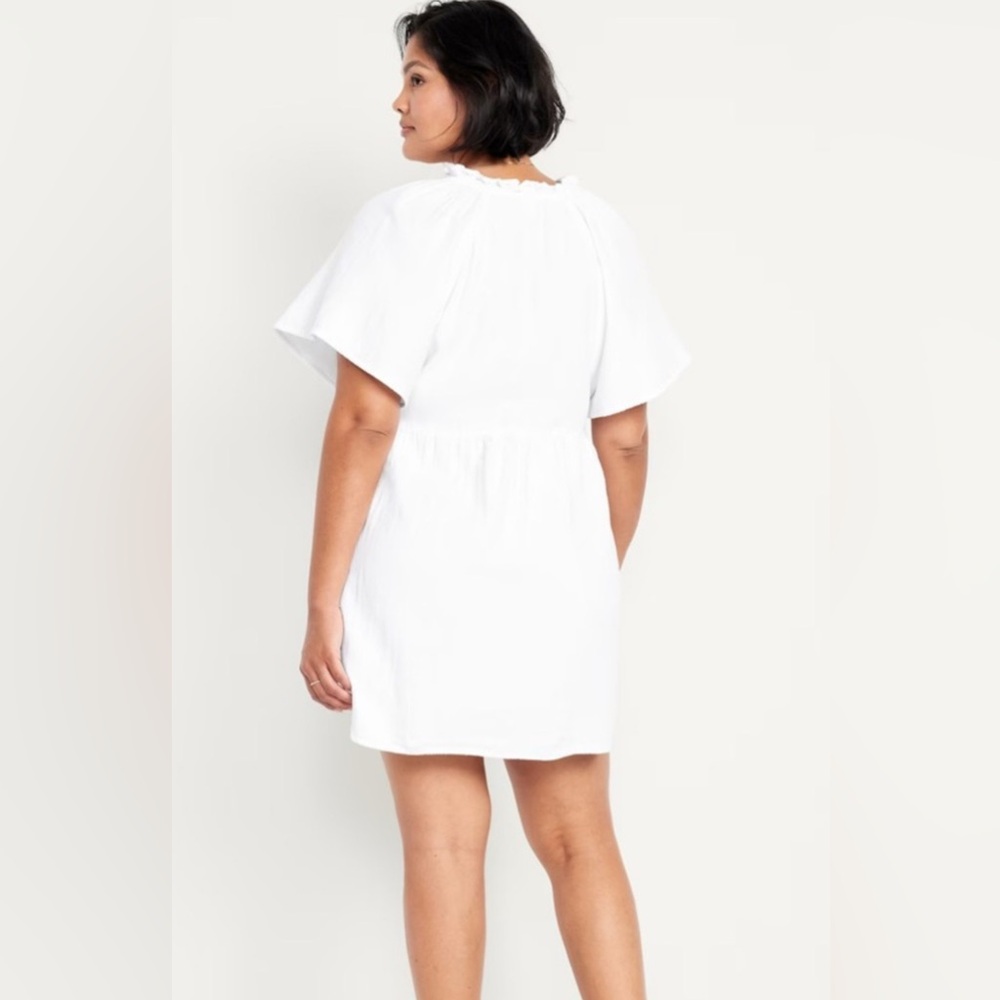 Old Navy Split-Neck Crinkle Gauze Mini Swing Dress - Picture 2 of 2